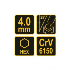 56623 VOREL Cheie hexagonala cu bila 4.0 mm si man..
